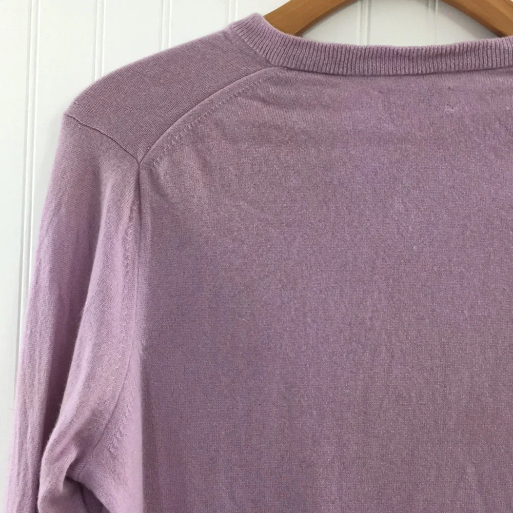 John W Nordstrom Lilac Purple Knit 100% Cashmere Sweater Mens XL V-Neck Pullover - Picture 5 of 13
